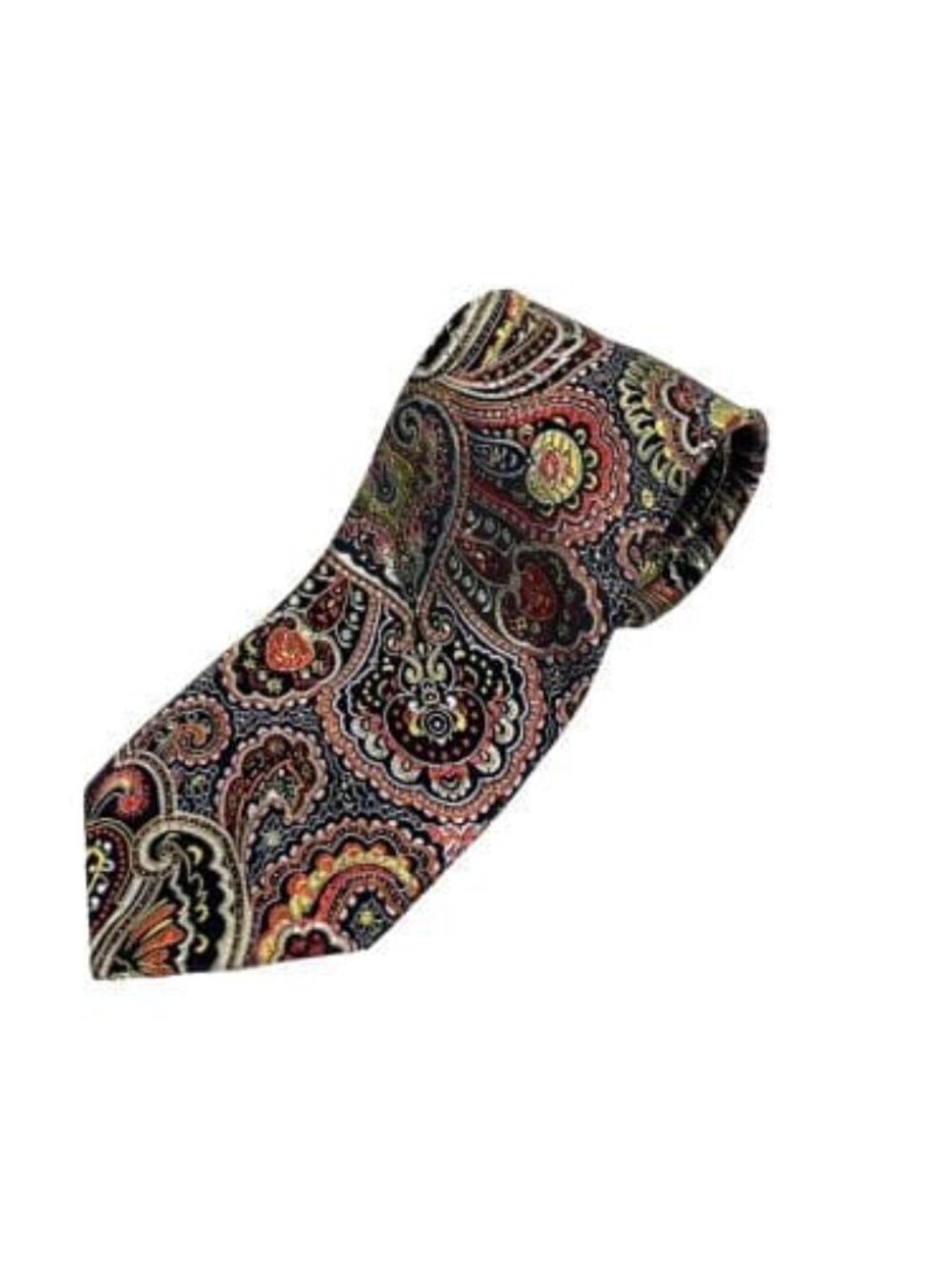 Paisley Pattern Brocade Men’s Tie | Black & Red